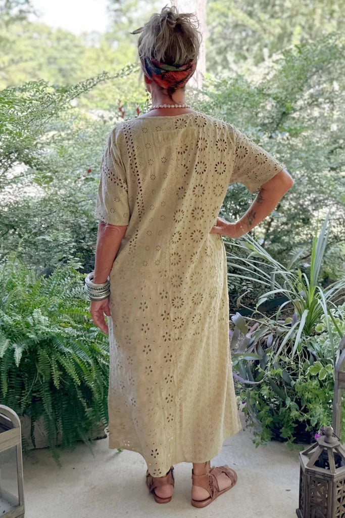 Patched Together Dress - Tea Stain - 100% Cotton