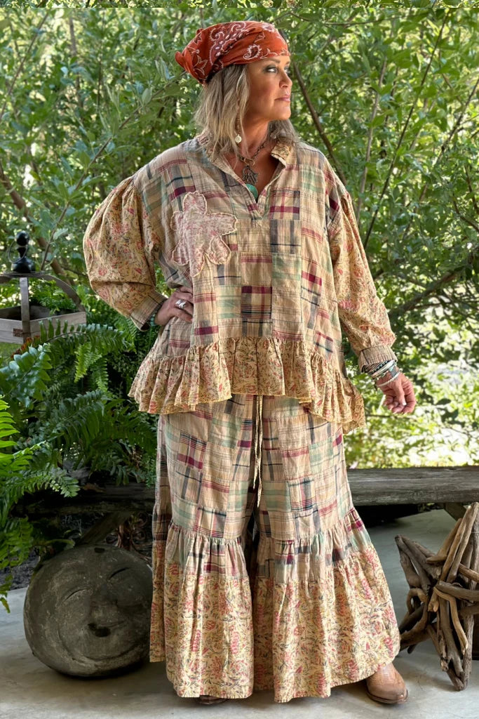 Around the Meadow Top - Tan - 100% Cotton