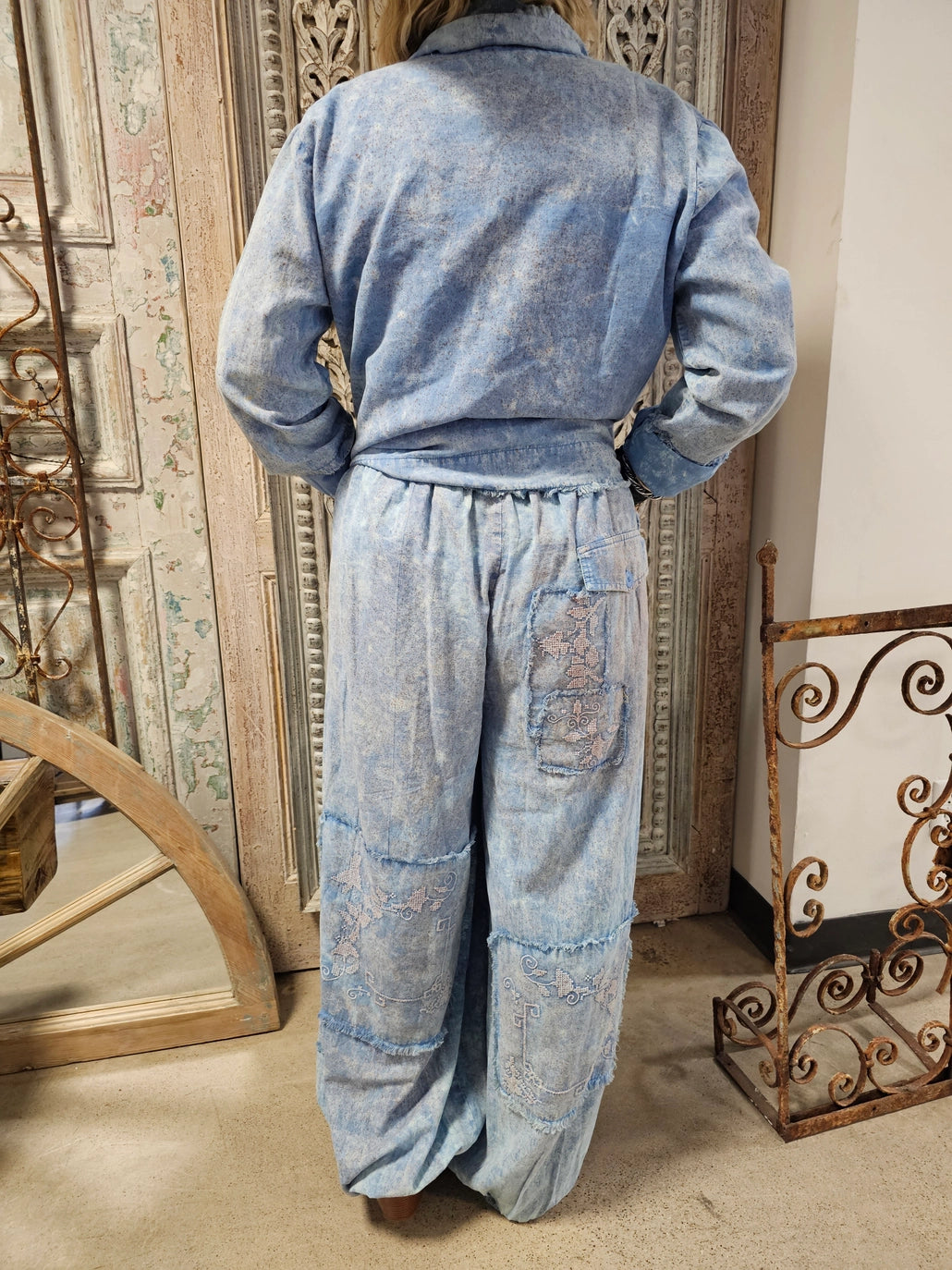 Indigo Soul Cotton-Linen Pants - Blue