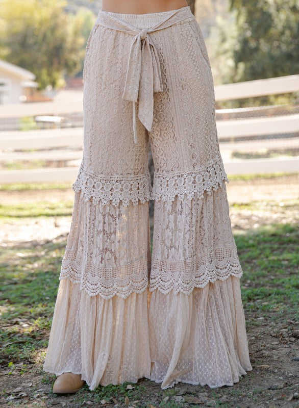 Heirloom Lace Pants - 100% Cotton - Latte