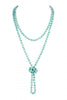 Long Beaded Necklace - Iridescent Turquoise