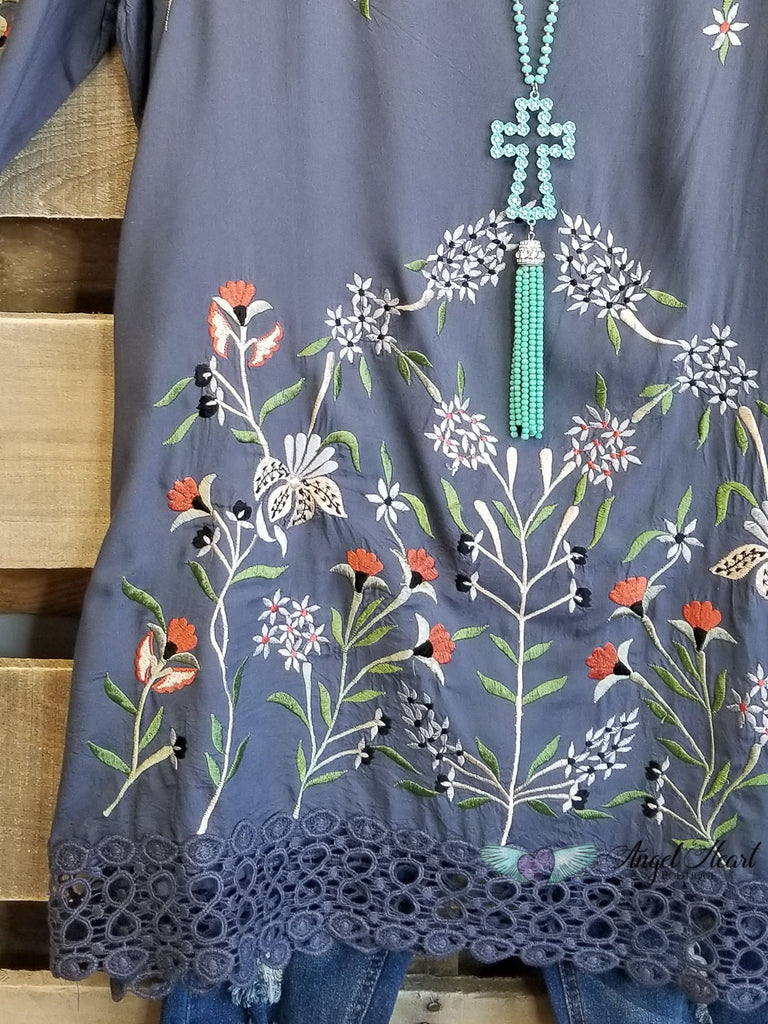 My Southern Side Tunic - Grey [product type] - Angel Heart Boutique