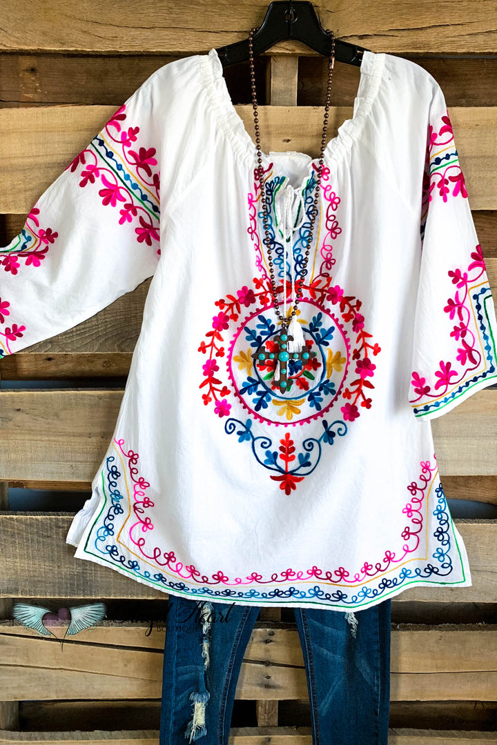 AHB EXCLUSIVE - Beach Vibes Tunic - White 100% COTTON