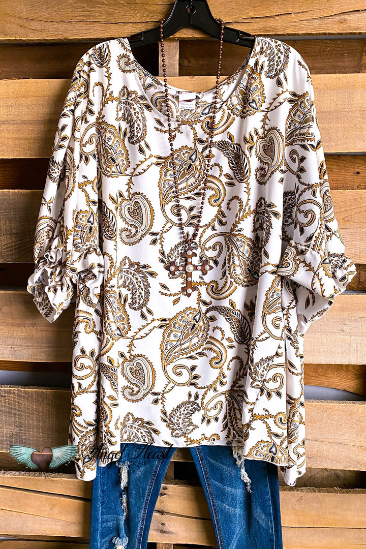 Positively Paisley Flow Top - Ivory - SALE