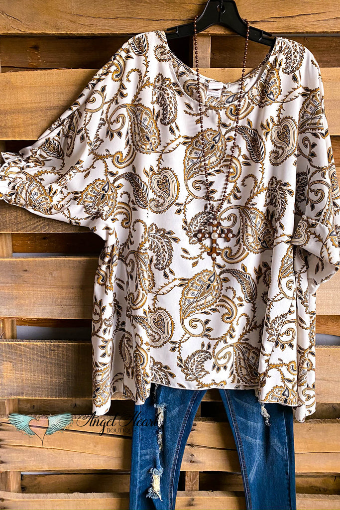 Positively Paisley Flow Top - Ivory