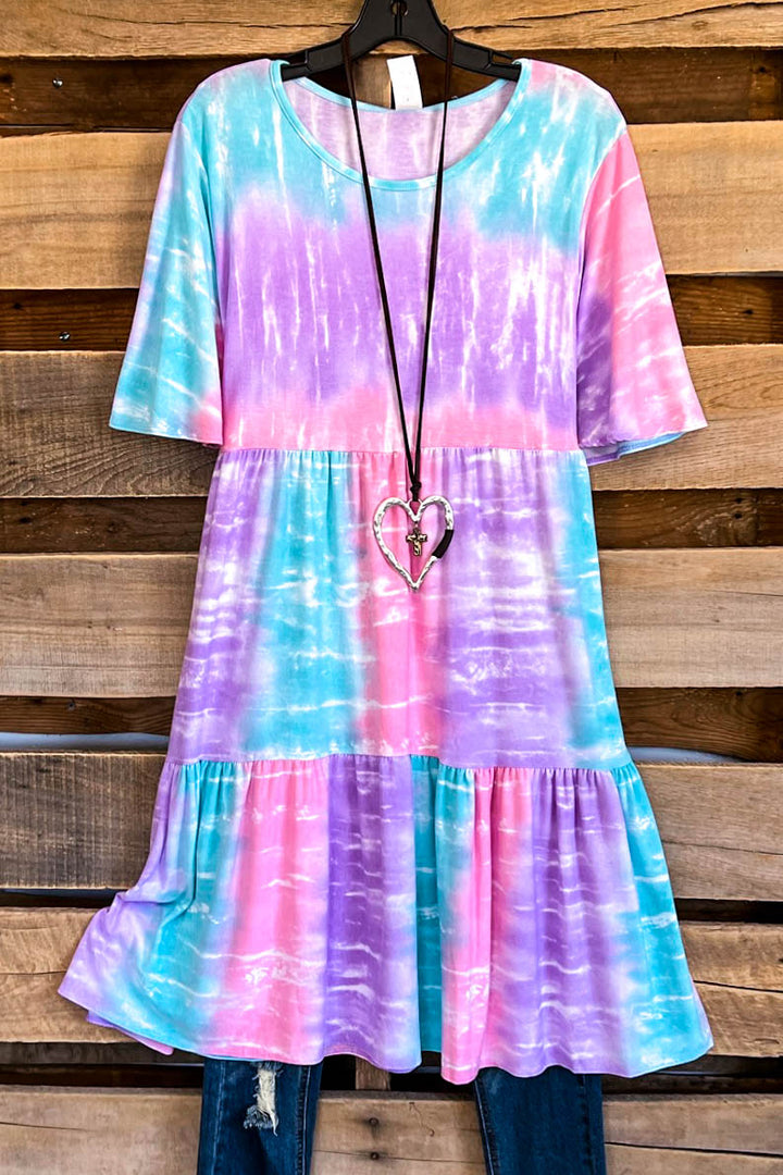 Full Of Endurance Dress - Pink/Multi  (WRINKLE FREE) - Sale