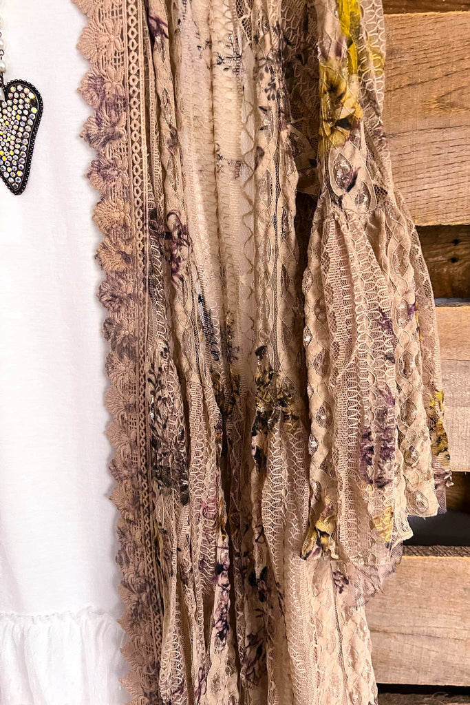 AHB EXCLUSIVE: Embrace The Joy Cardigan - Taupe/Yellow Flower