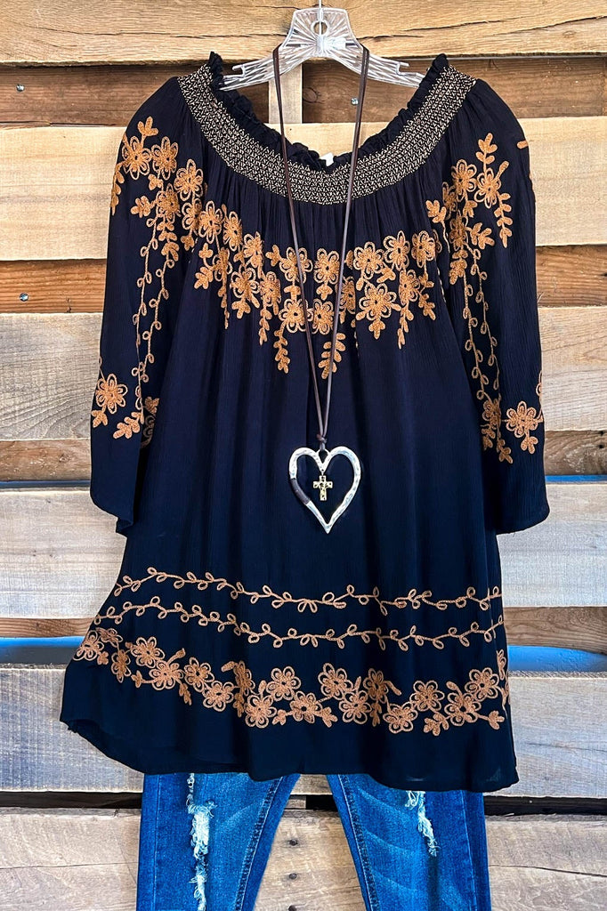AHB EXCLUSIVE: Fall In Love Tunic - Black - SALE