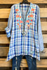 AHB EXCLUSIVE: Do Everything With Love Top - Blue - Cotton Blend