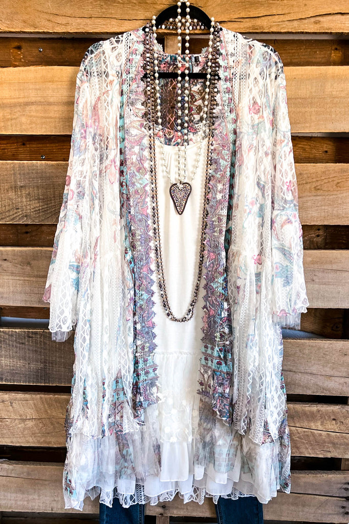 AHB EXCLUSIVE: Embrace The Joy Cardigan - IV/Turq.