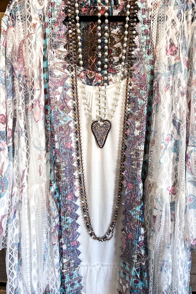 AHB EXCLUSIVE: Embrace The Joy Cardigan - IV/Turq.