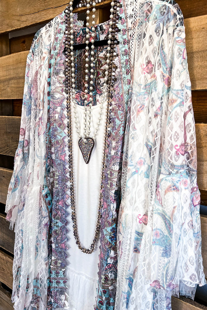 AHB EXCLUSIVE: Embrace The Joy Cardigan - IV/Turq.