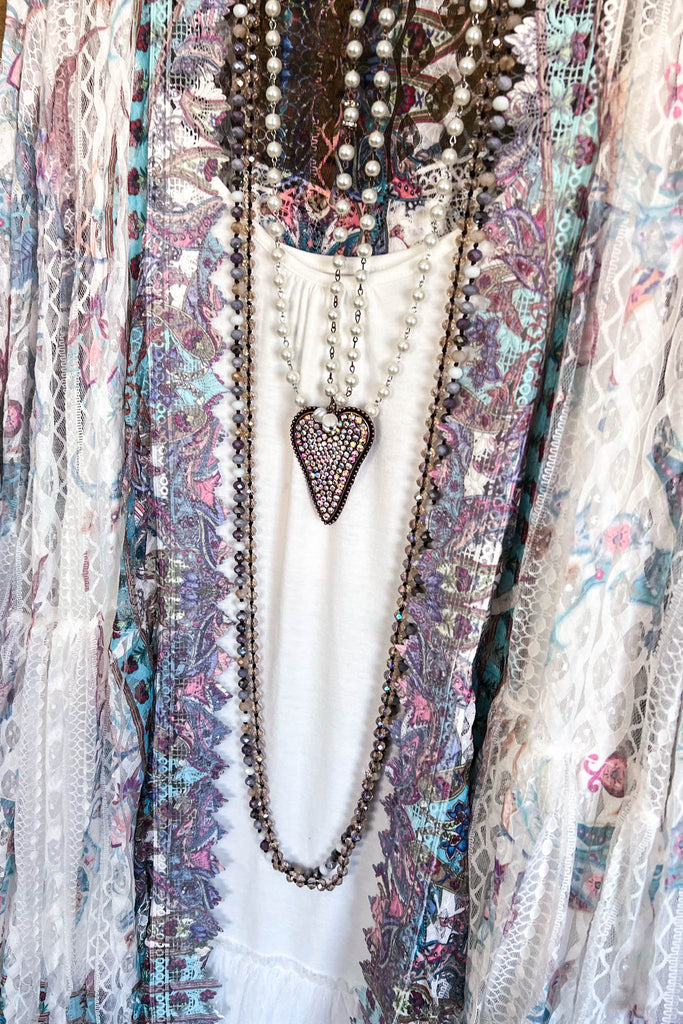 AHB EXCLUSIVE: Embrace The Joy Cardigan - IV/Turq.