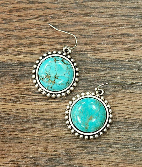 AUTHENTIC TURQUOISE STONE - Jolie Earrings [product type] - Angel Heart Boutique